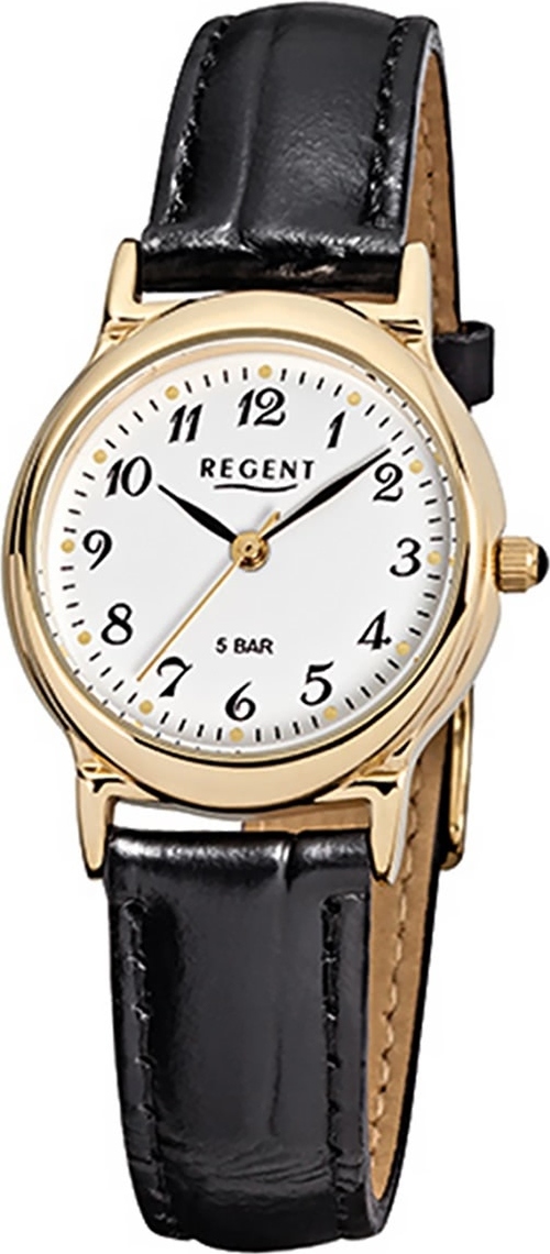 Regent Leather Ladies Watch F-015 Quartz Watch Strap Black D2URF015
