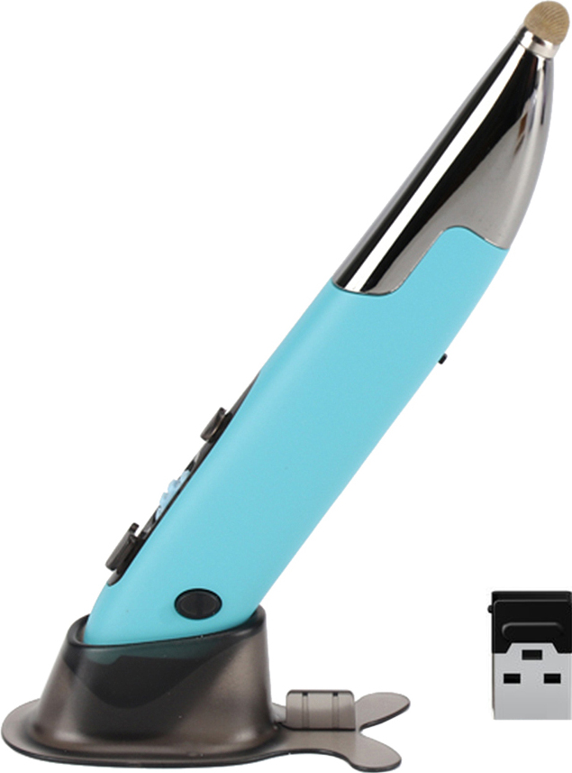 Douself 4-Tasten-Sprachübersetzungsmaus, Bluetooth+2,4G-Verbindung, 10 m Fernbedienung, 4 Dateien DPI, 128 Landessprachen-Spracheingabe, eingebauter Lithium-Akku, blau