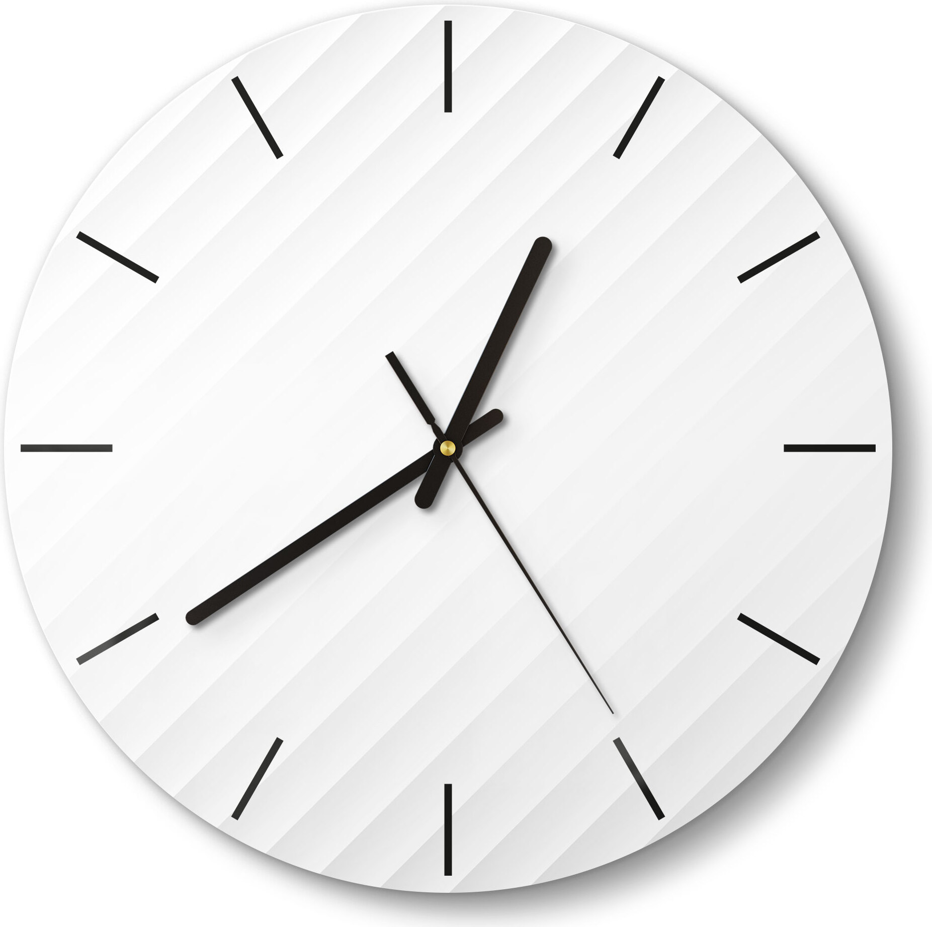 DEQORI Glasuhr Ø30 cm Modern 'Diagonale Erhebungen' Wanduhr Glas Uhr Design leise WC-D30-M-1669