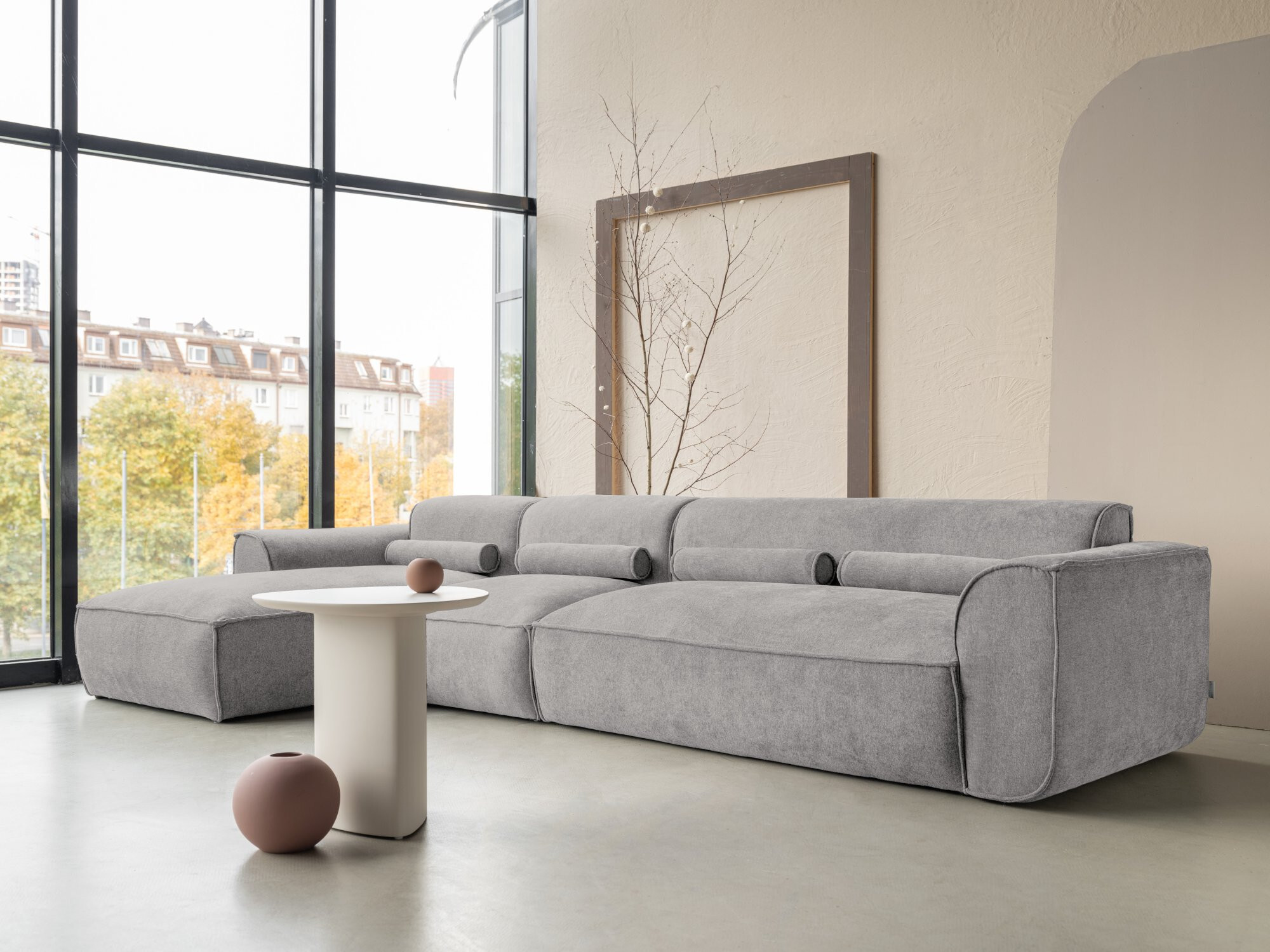 MIUFORM Flex Felix Modulares 6-Sitzer Ecksofa MIUFORM Flex Felix Modulares Ecksofa L-FORM LINKS - 340 x 154 cm - Grau - Sofa Couch 2062SO85