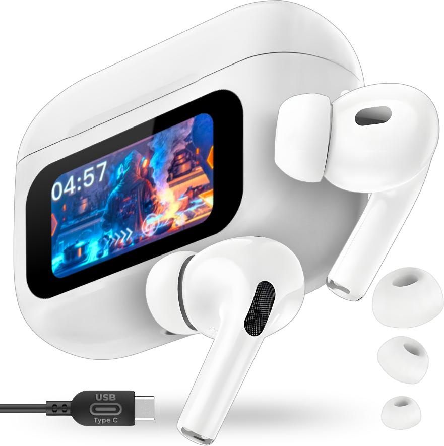 Bezdrôtové slúchadlá do uší Bluetooth ANC Powerbank LCD Buds