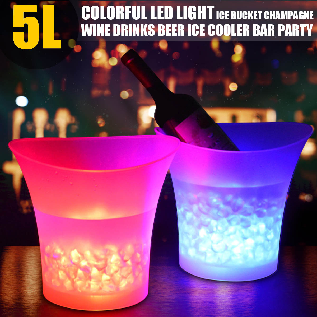 LED eiswürfelbehälter eisbehälter botellas de radiador vino radiador eiskühler nuevo!