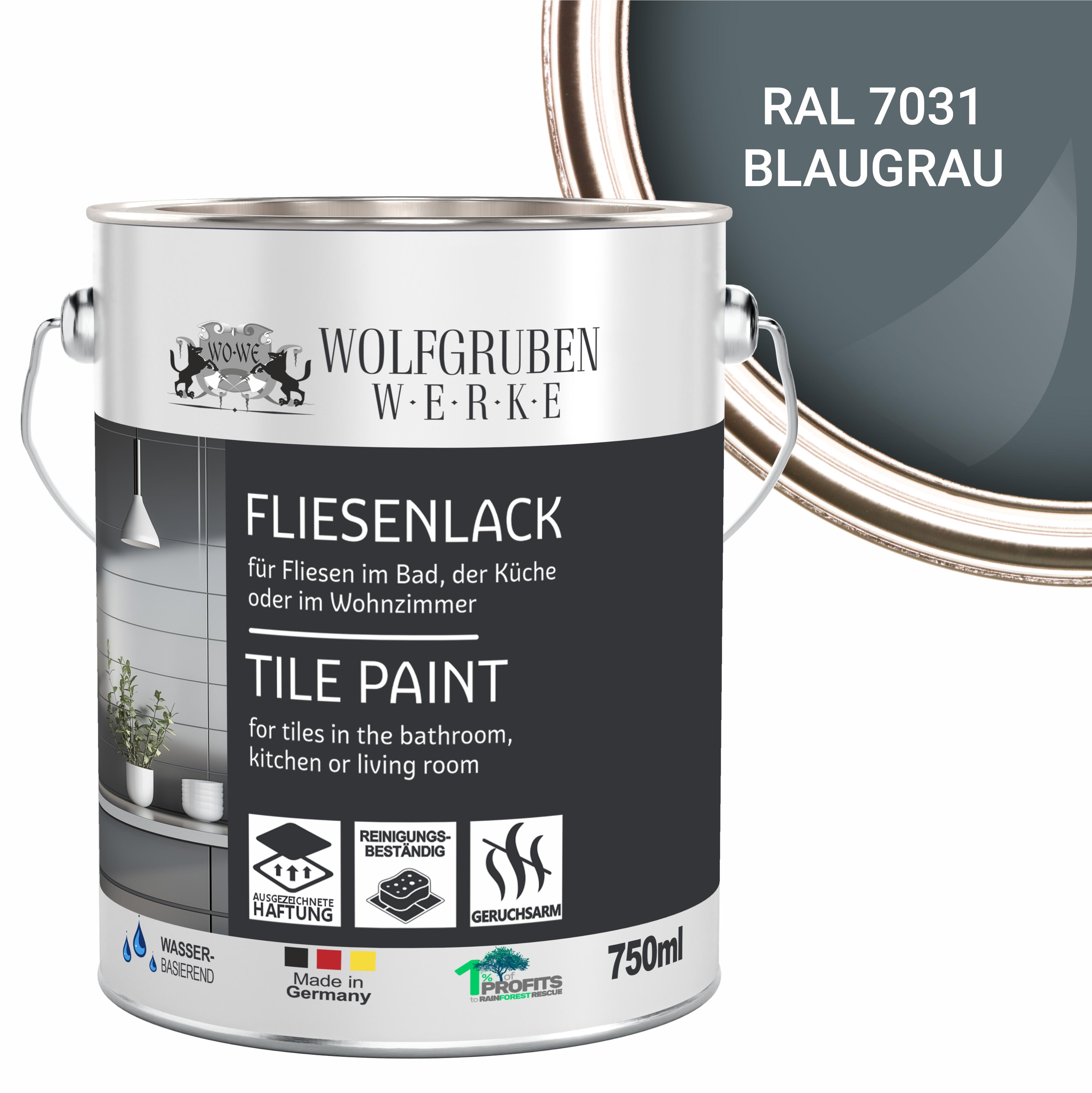 Fliesenlack Fliesenfarbe Wandfliesen WO-WE W713 Blaugrau ähnl. RAL 7031 - 2,5L