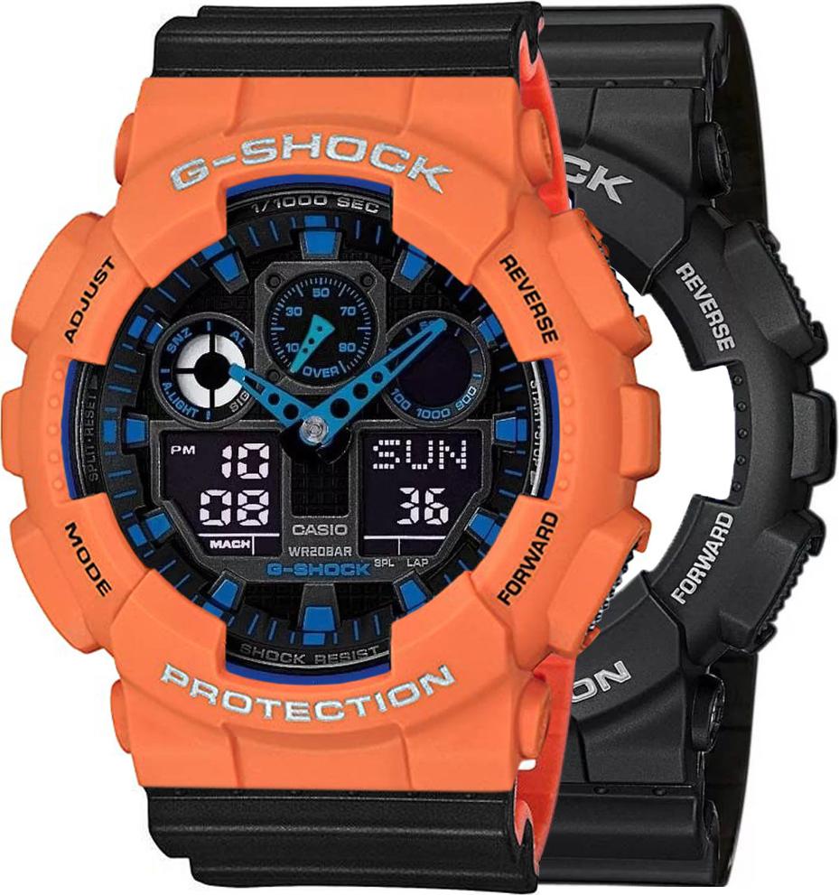 Zegarek Casio G-Shock SET GA-100-1A2ER + BEZEL 10589006 + PASEK 10577142 20BAR