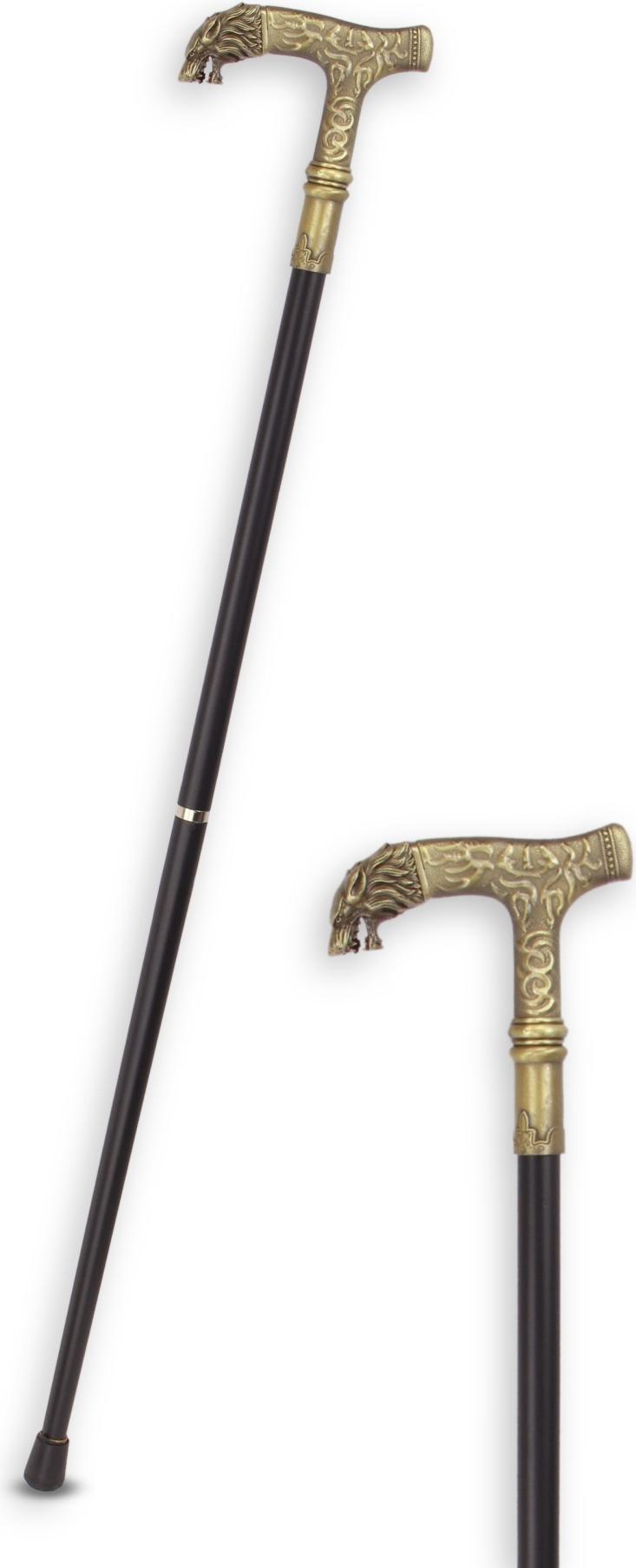 Aubaho Spazierstock Raubtier Flanierstock Aluminium Replikat Retro Design Dekoration