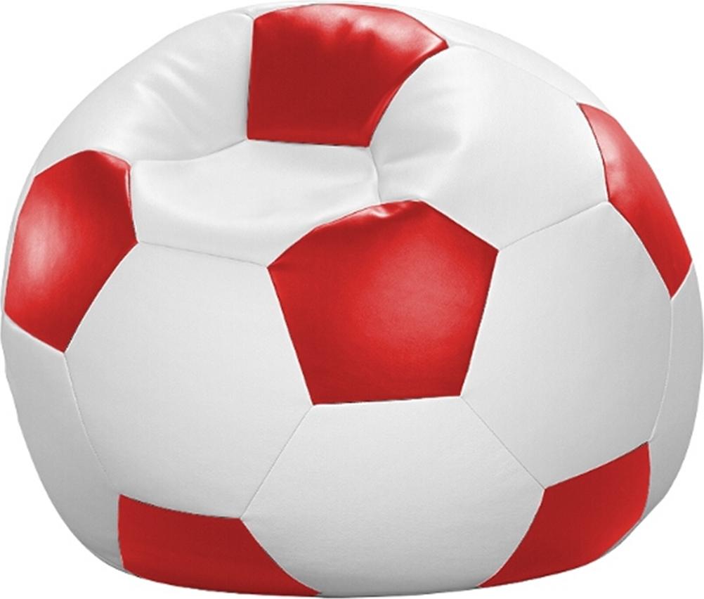 Fußball-Sitzball Kunstleder weiß/rot Ø 90 cm Linke L-8411-001