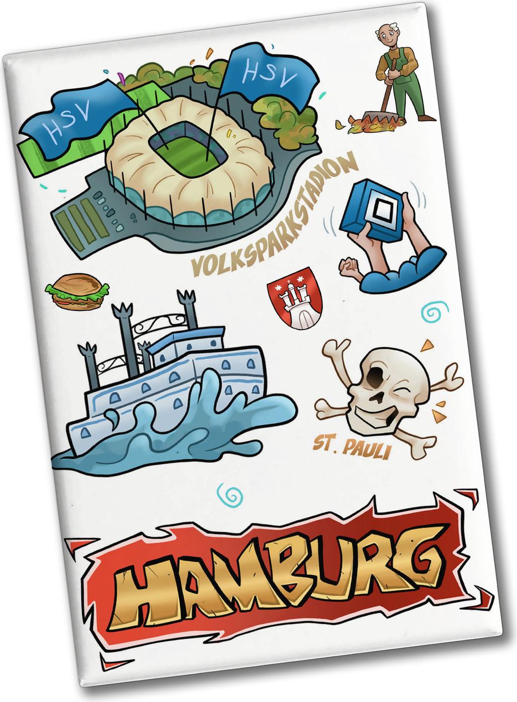 speecheese Hamburg Pop Art Comic Souvenir Souvenir Magnet Volkspark