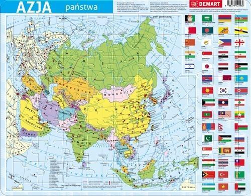 Demart 72-Rahmen-Puzzle Asien politische Karte