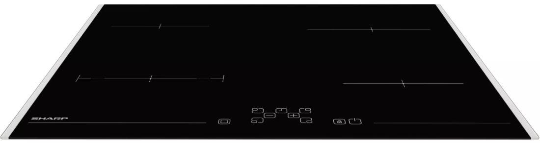 Sharp KH-6V08FT0K, Schwarz, Integriert, 59 cm, Zonen-Induktionskochfeld, Glaskeramik, 4 Zone(n)