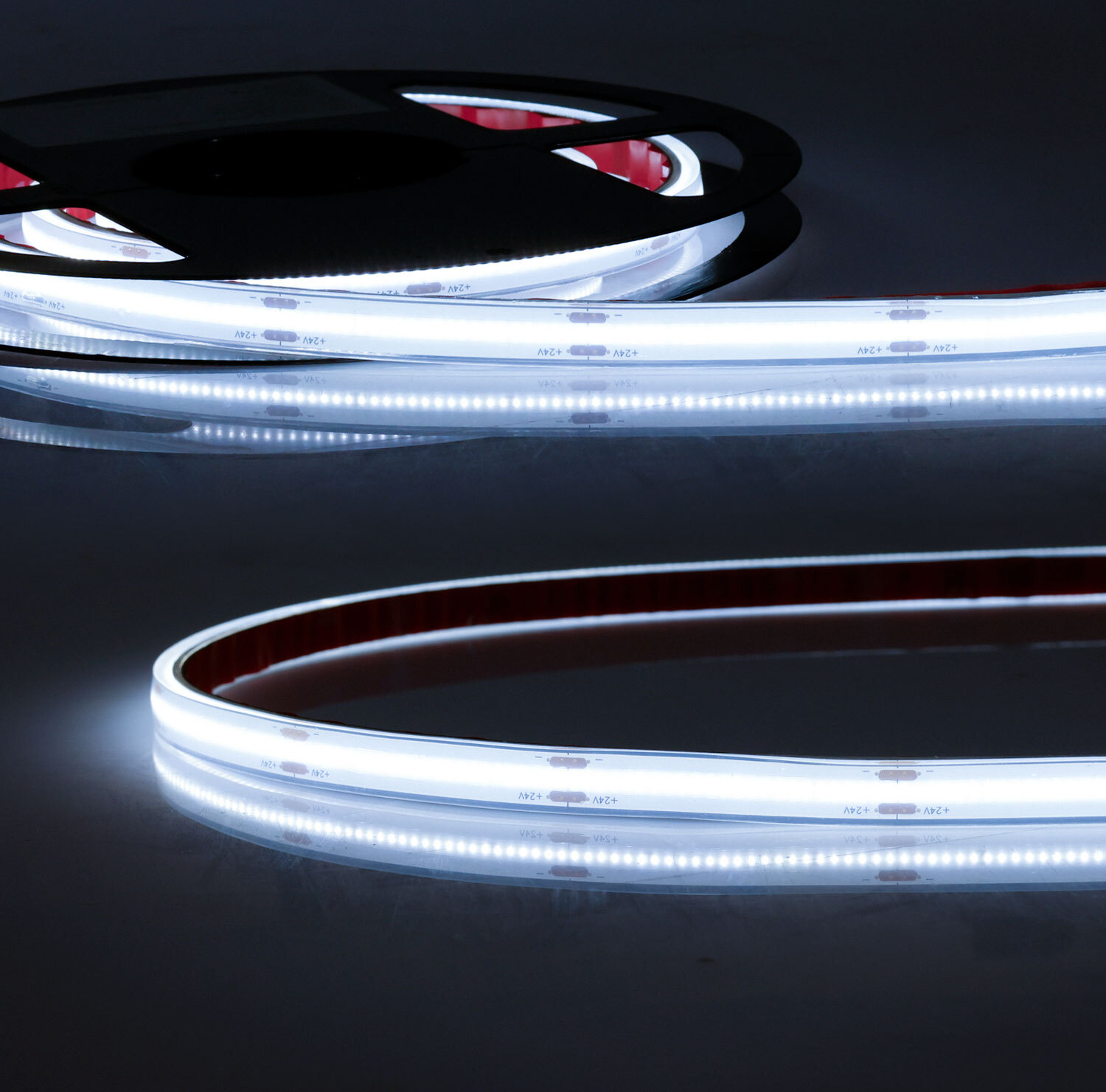 ISOLED LED HT927/965 COB CCT 2-pol Flexband für bis zu 90°C Umgebung, 24V DC, 8+8W, IP68, 5m Rll, 512 LED/m 116134