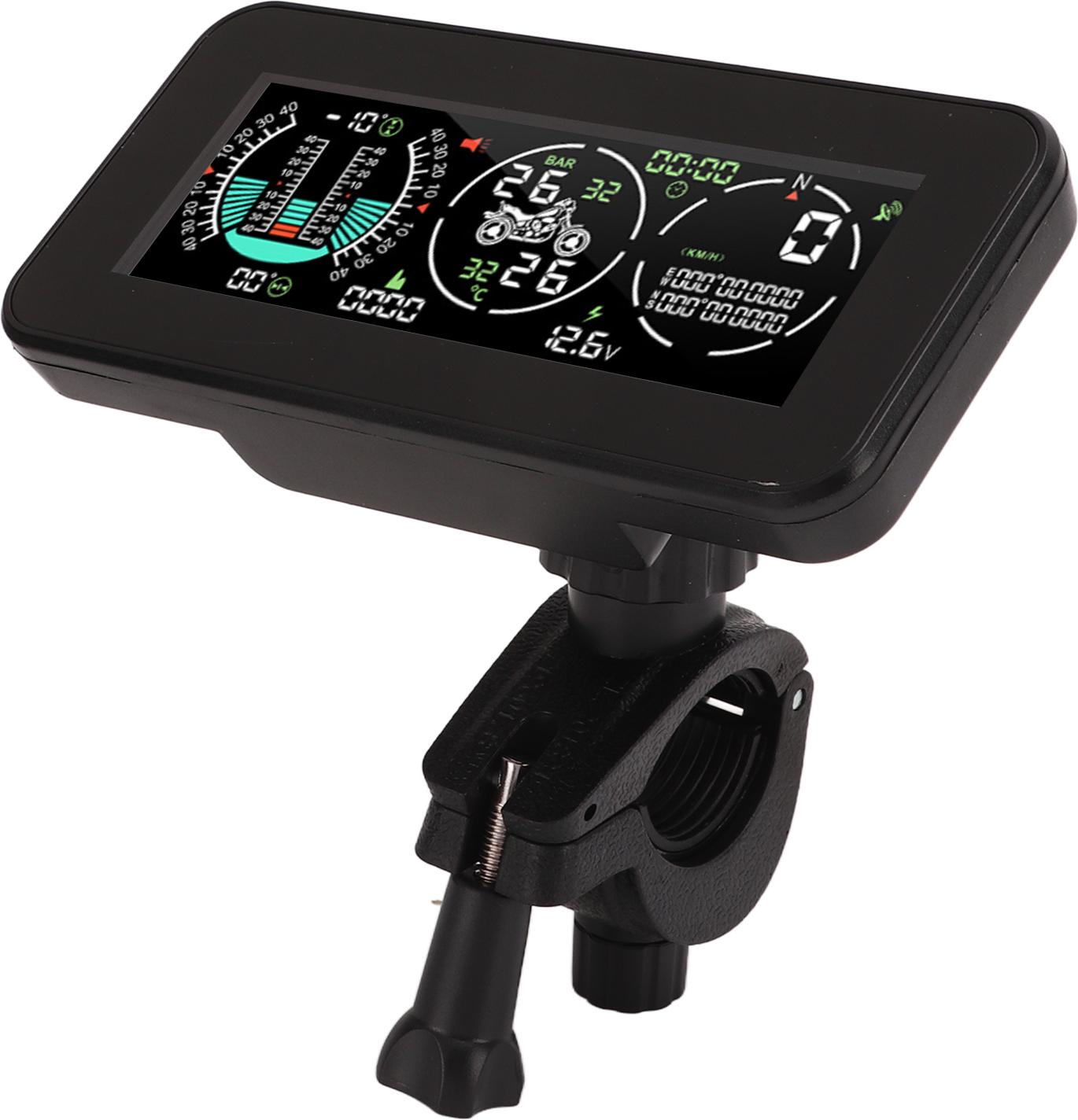 Gistuch Reifendruckmonitor -Gradientenmesser GPS -HUD -Anzeige mit 2 externen TPMS -Sensoren für Motorrad