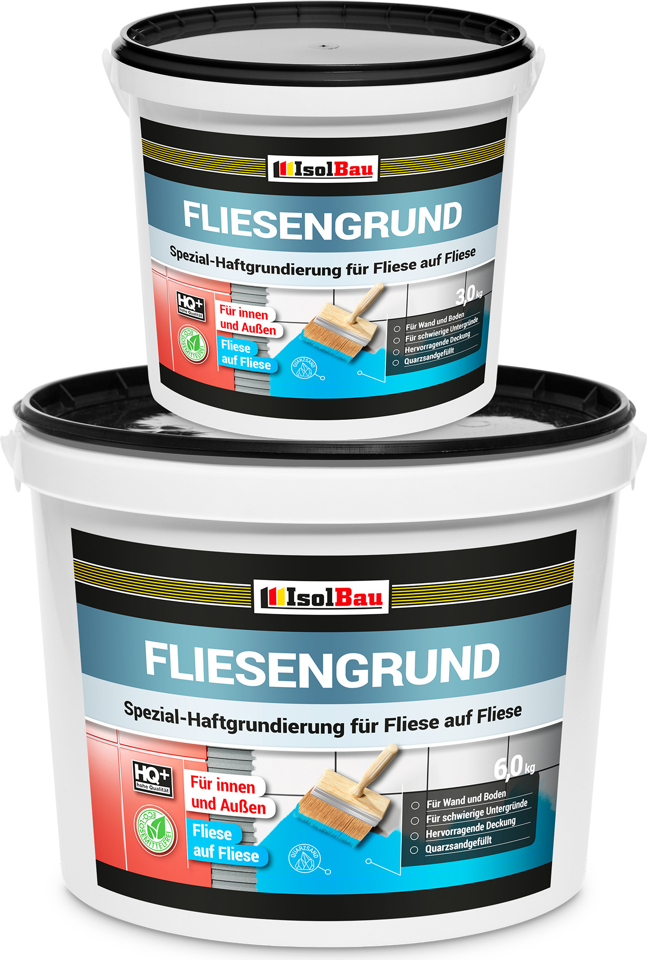 Isolbau Fliesengrund Blau 9 kg - Fliese auf Fliese Grundierung für Wand- & Bodenfliesen im Innen- & Außenbereich XR-Z5JE-05WE
