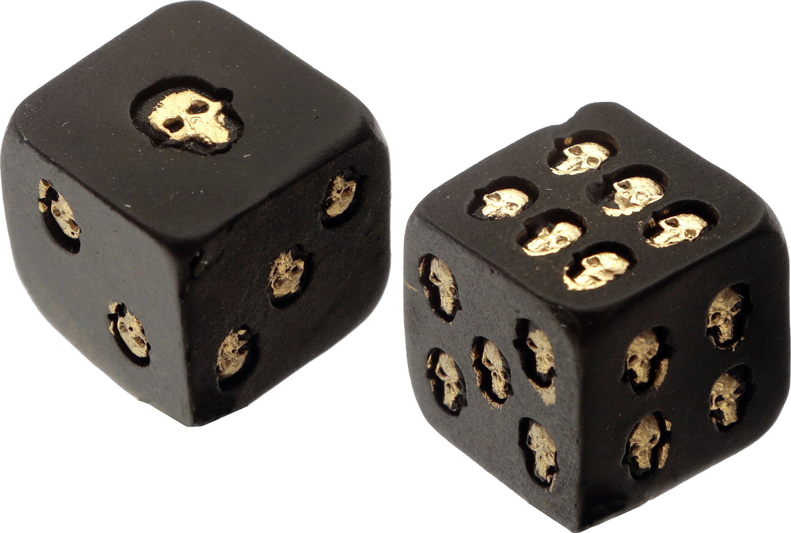 PUCKATOR Gothic schwarz und Gold Set von 2 Schädel Würfel Z892045