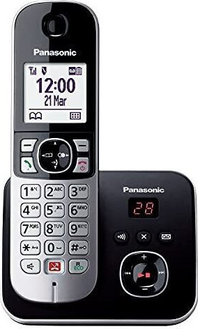 Panasonic KX-TG6861 Strahlungsarmes Schnurlostelefon mit Anrufbeantworter, Rufnummernanzeige, 18h Sprechzeit, 4 Tage Standby, Freisprechfunktion, Babyfon-Funktion, DECT