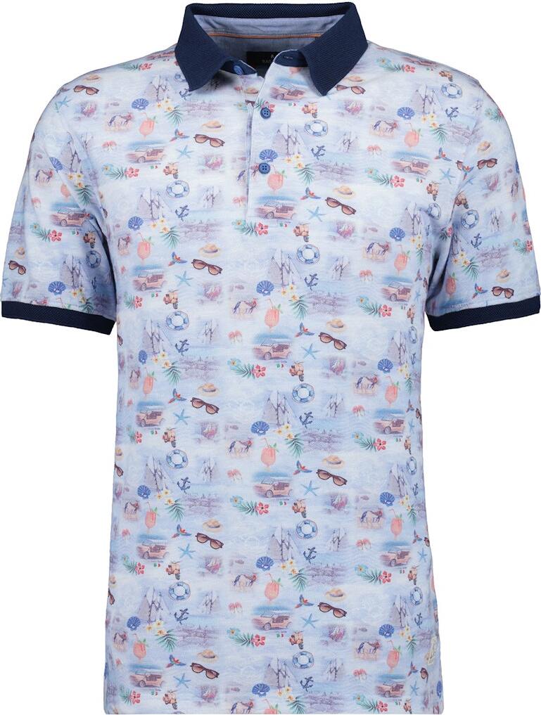 Ragman Piqué-Polo mit Alloverprint
