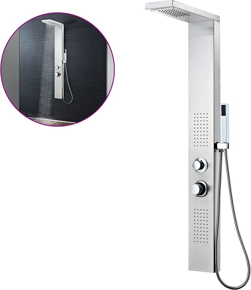 vidaXL Sprchový panelový systém z nehrdzavejúcej ocele Square