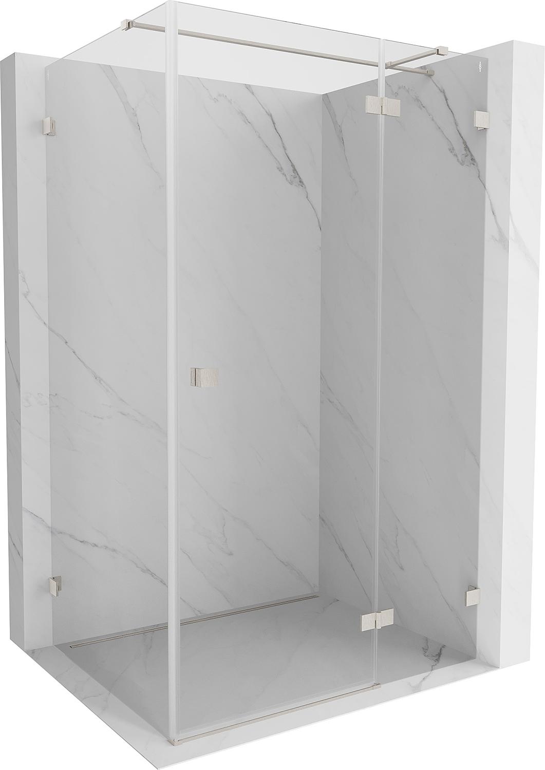 Mexen Lunar T Duschkabine rechte Auflehntür 85 x 80 cm, transparent, gebürsteter Nickel - 834T-085-080-97-00-P