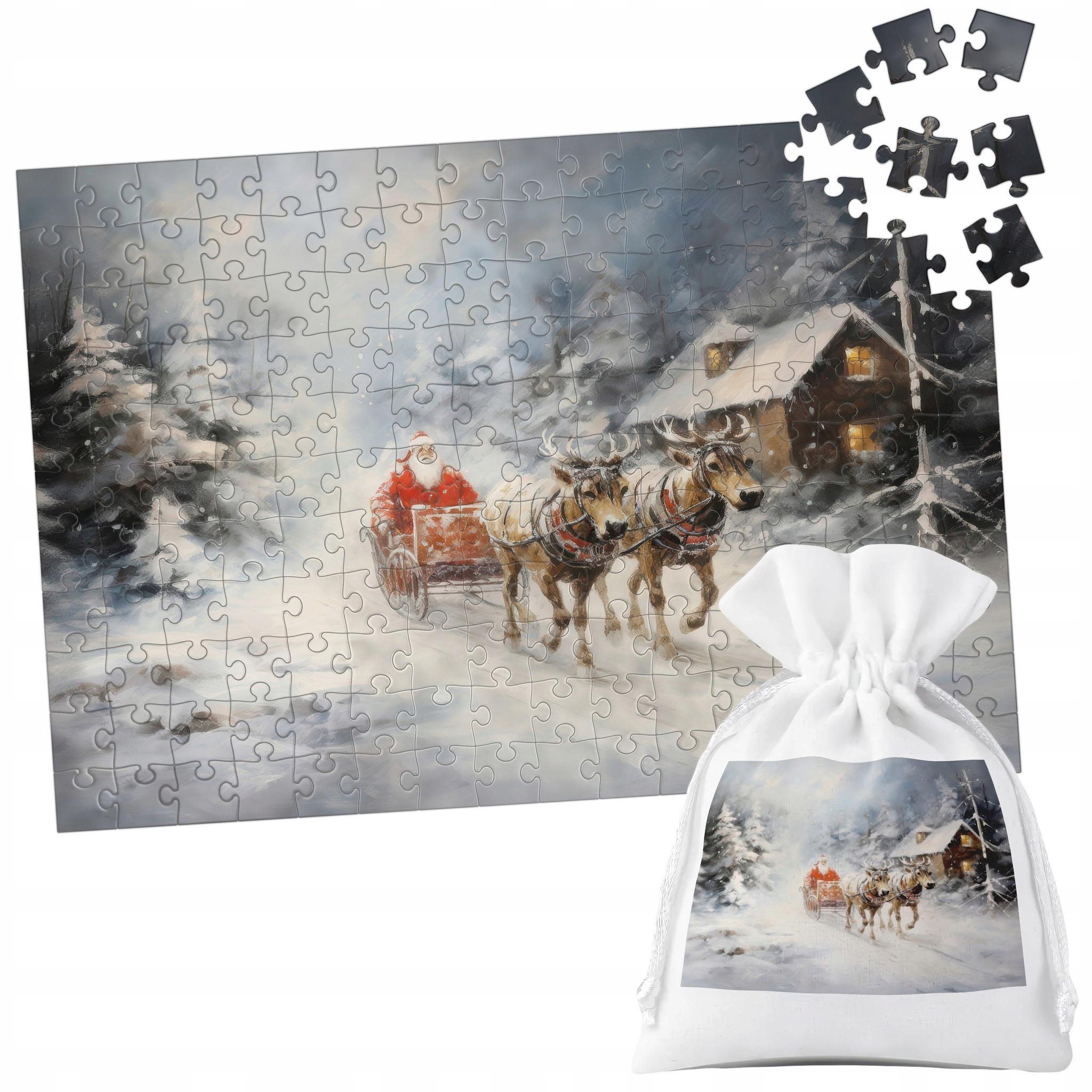 WORLD CASE PUZZLE TRADYCYJNE - ŚWIĄTECZNE WZORY MIKOŁAJ RENIFER PREZENT - 110 el