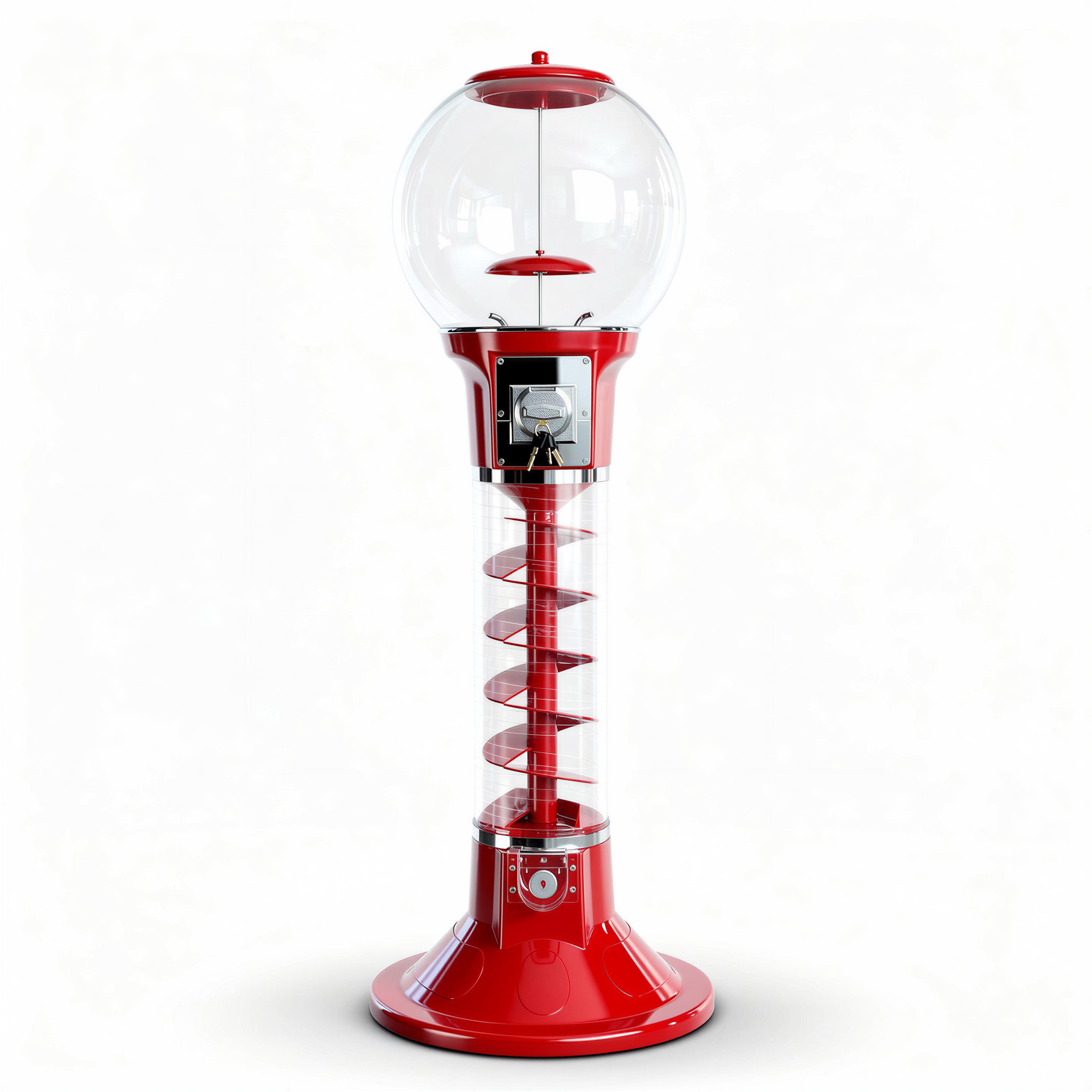 O.B. what the shop Spiralomat Kaugummiautomat rot 130 cm mit 1 oder 2 Euro Münzeinwurf