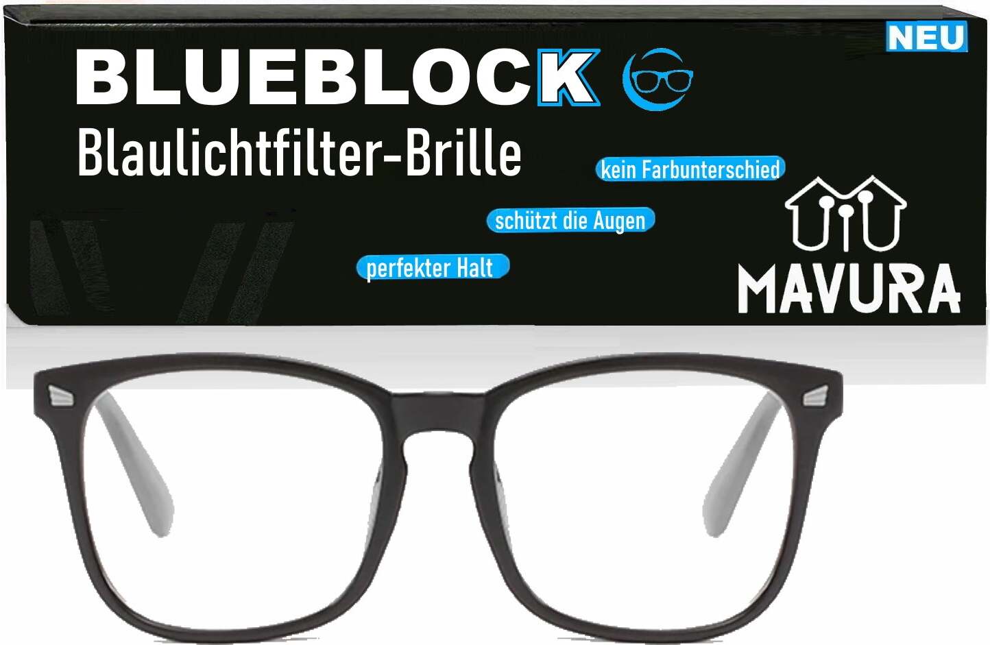 MAVURA BLUEBLOCK Blaulichtfilter Brille Computer Fernsehen Anti Blaulicht Lesebrille A194