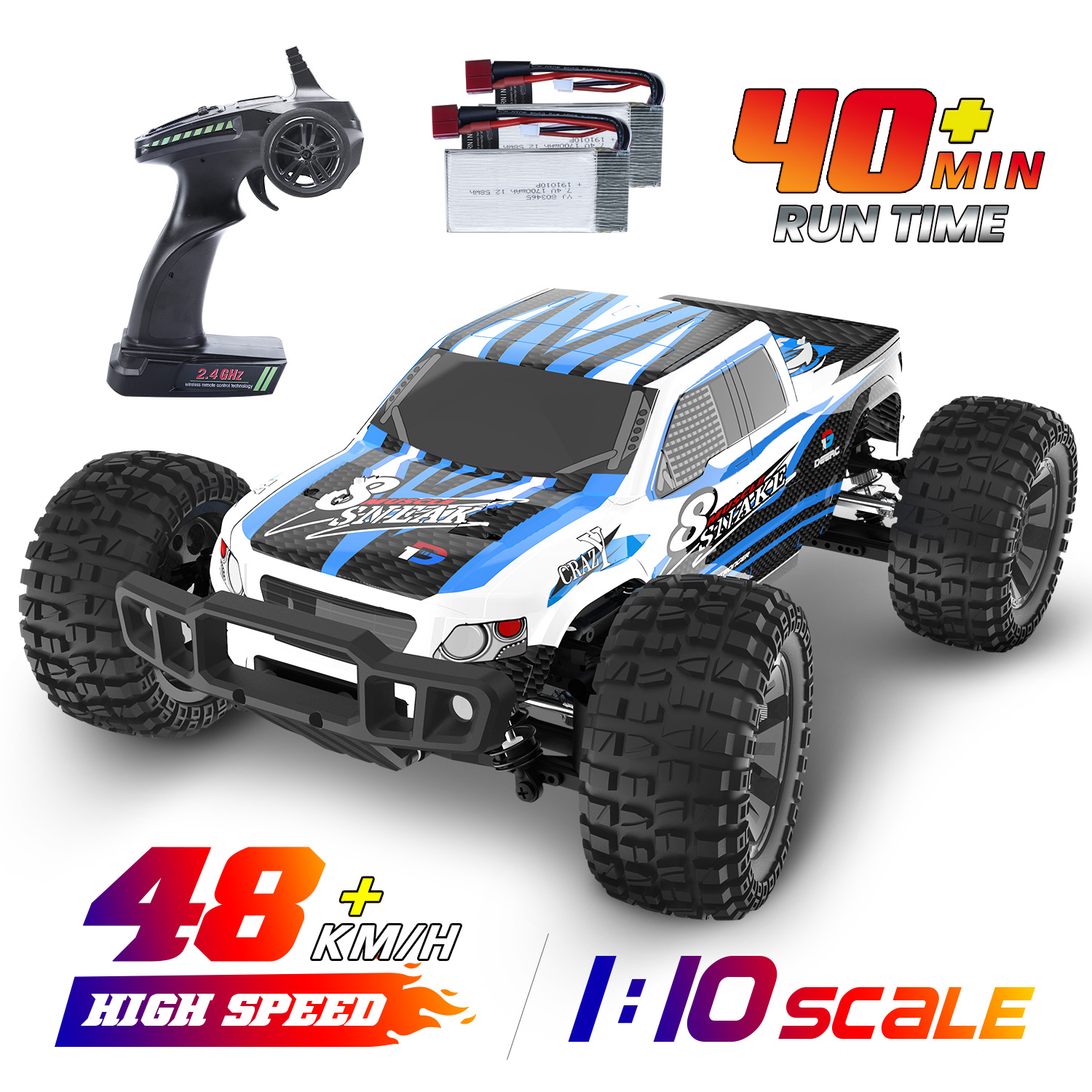 RC PRO Truggy Buggy 2.4Ghz 1:18 Ferngesteuertes Elektro Auto Offroad 70km/h RTR