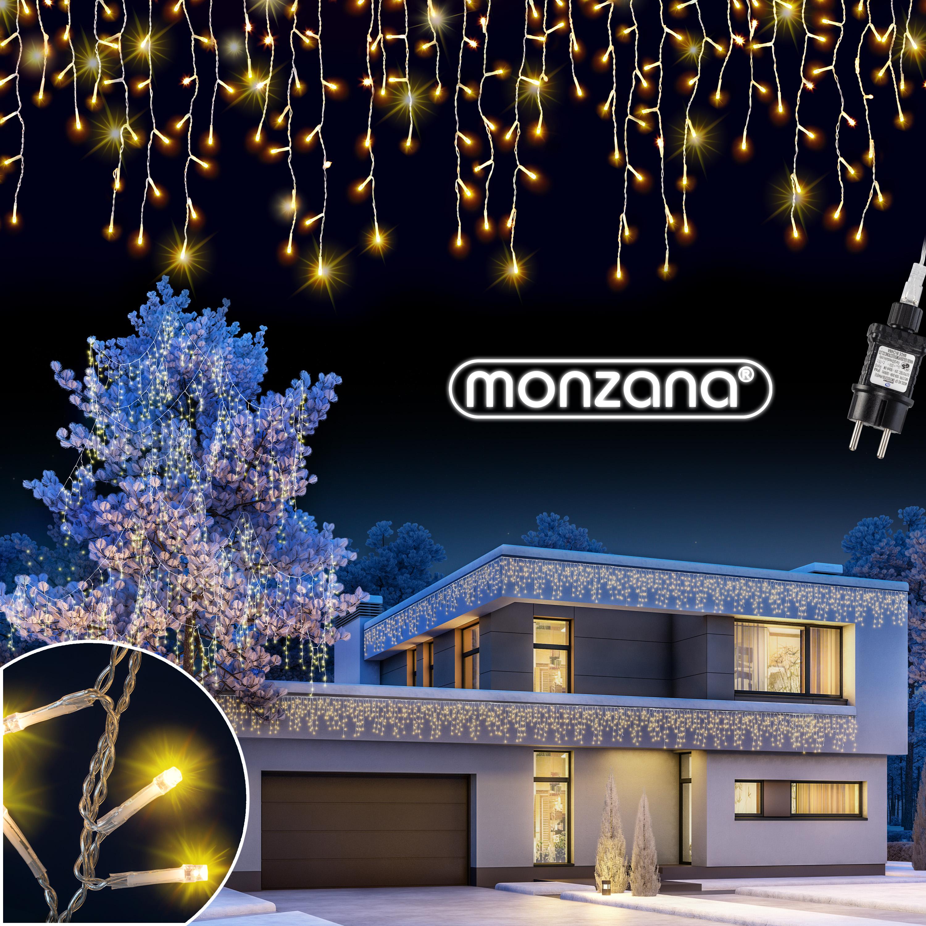 MONZANA® Eisregen Lichterkette Außen 200 LED Warmweiß 8629