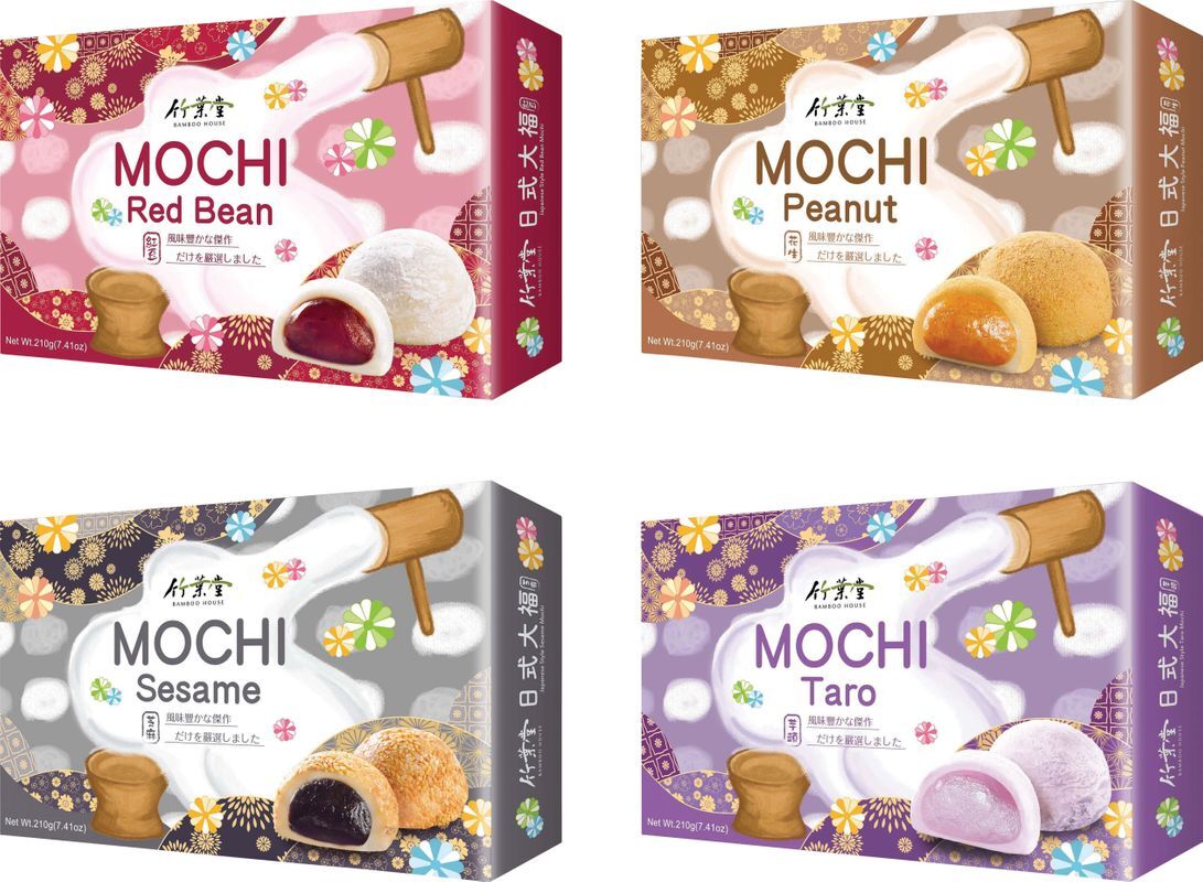 4er Set MOCHI SELECTION von Bamboo House mit 4 verschiedenen Sorten Klebreiskuchen | 24 geschmackvolle Mochis 10115-M4