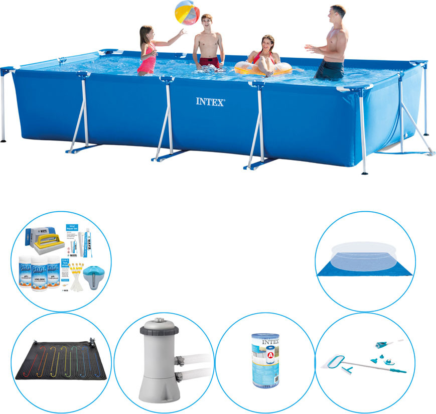 Bazén - 7-členný - Intex rámový bazén Rechteckig 450x220x84 cm