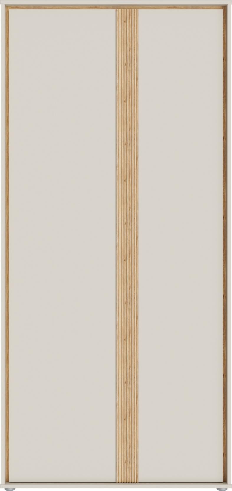 Drehtürenschrank >WEXLIN< 5 Böden, sandfarbig / Mauvella Eiche Nachbildung - 91,3x193,7x60cm (BxHxT)
