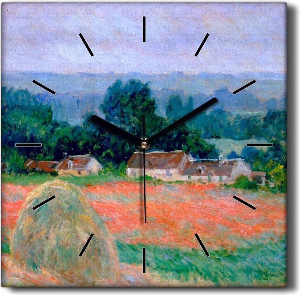 Coloray Hodiny Unikátní 30x30 cm Tiché hodiny Pro obývací pokoj a kuchyň Nástěnné hodiny Plátno Černé ručičky hodin - Venkovská atmosféra