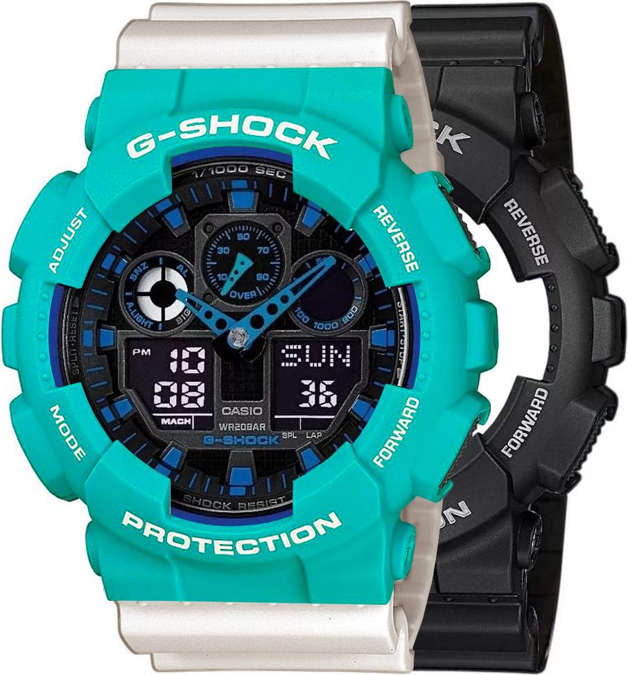 Zegarek Casio G-Shock SET GA-100-1A2ER + BEZEL 10410475 + PASEK 10395227 20BAR