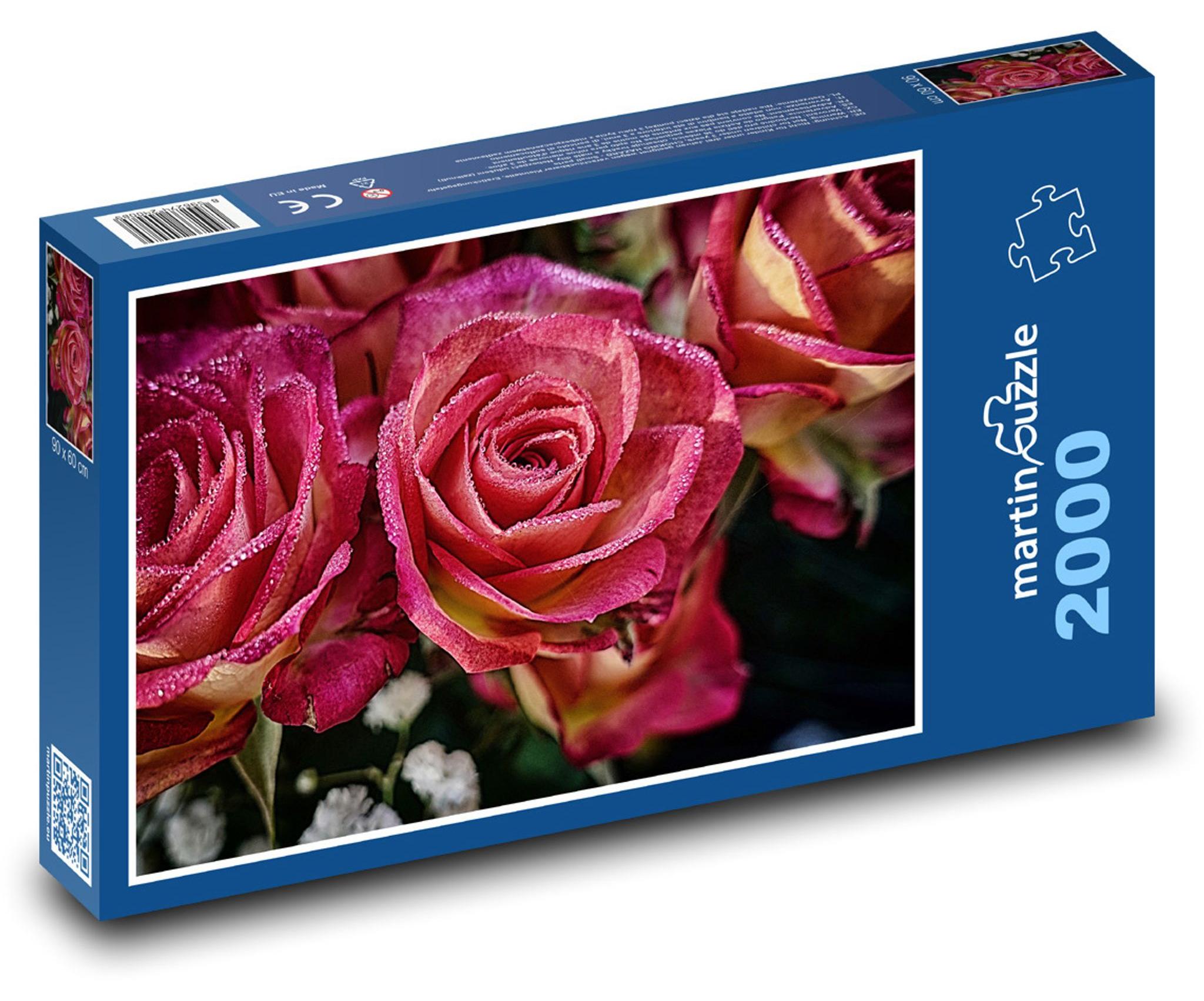 MCprint Puzzle 2000 Rosen mit Tau bedeckt - martinpuzzle