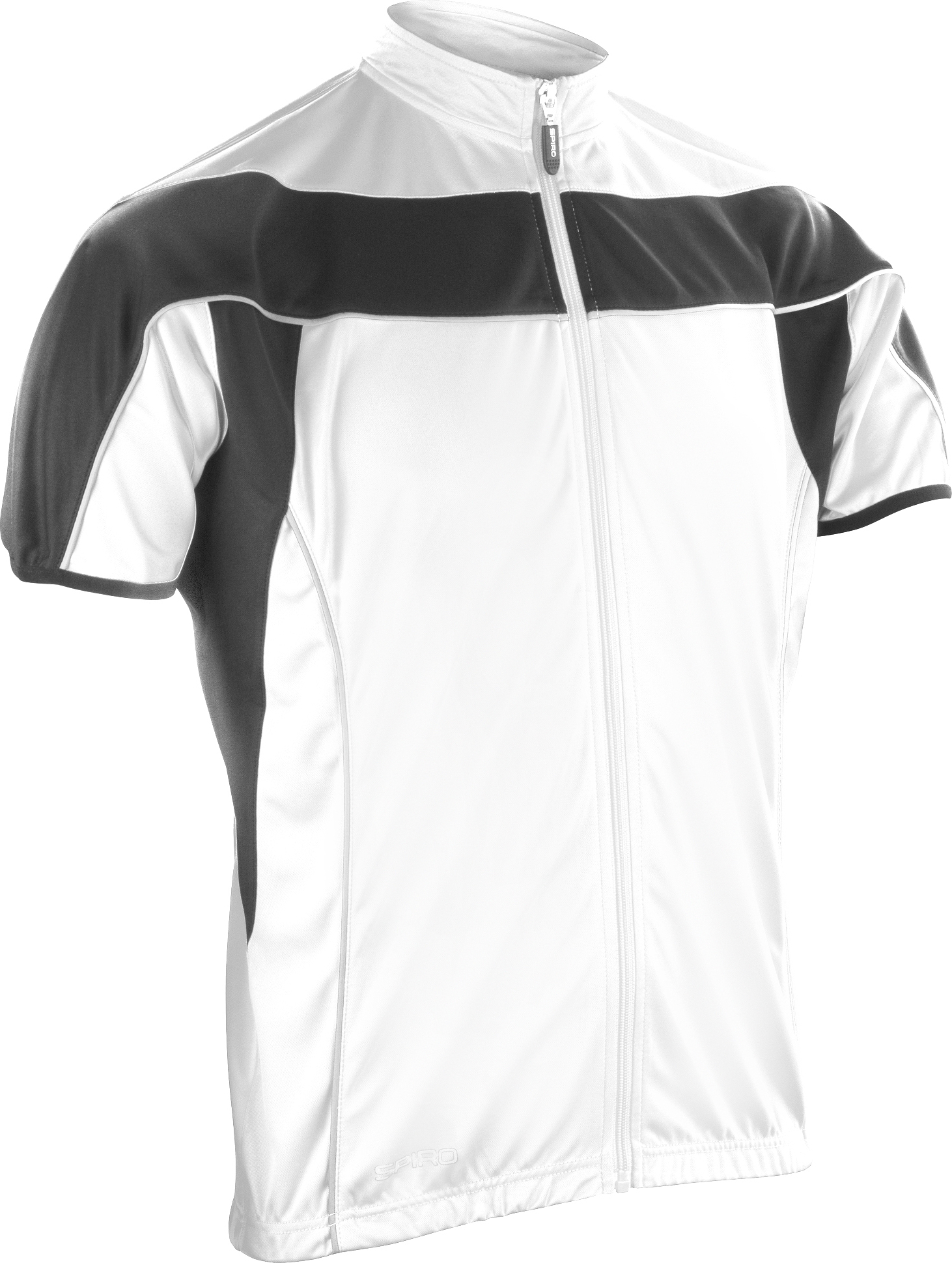 Result Spiro Herren Cool-Dry Fahrradtrikot / Sportoberteil mit 1/4-Reißverschluss RW1484 (XL) (Weiß/Schwarz) UTRW1484