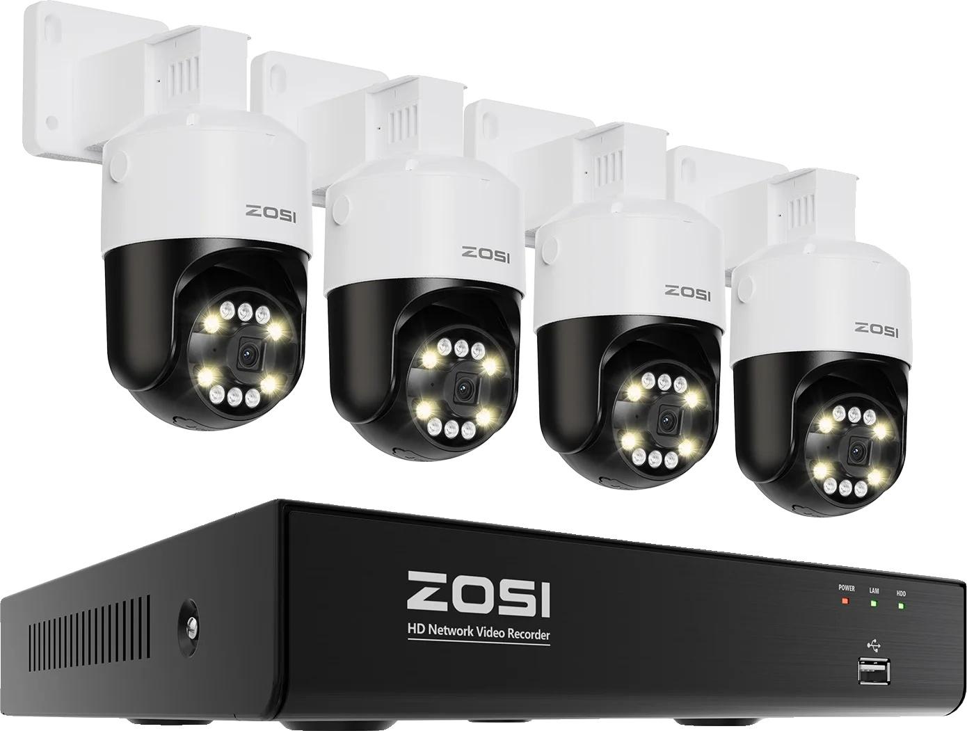 Bezpečnostný kamerový systém CCTV, rozlíšenie 5 MP, farebné nočné videnie, detekcia osôb a vozidiel s asistenciou umelej inteligencie, 5MP 4PCS kamery, žiadne