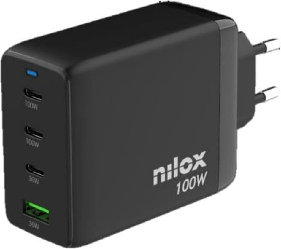 Nilox GAN Universal-Ladegerät 100W 4 Ports NXGANUSBC100 mit Digitalanzeige
