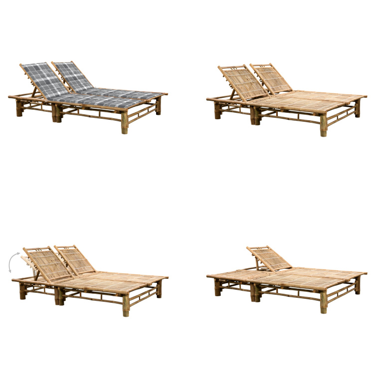 vidaXL Lehátko pre 2 osoby s bambusovými vankúšmi - Lehátko - Lehátka - Záhradné ležadlá - Záhradné ležadlá