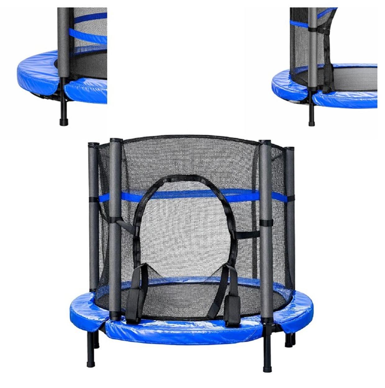 Chipolino Kindertrampolin Up und Down 140cm Sicherheitsnetz Gummibänder bis 27kg blau TRAMUD0241B