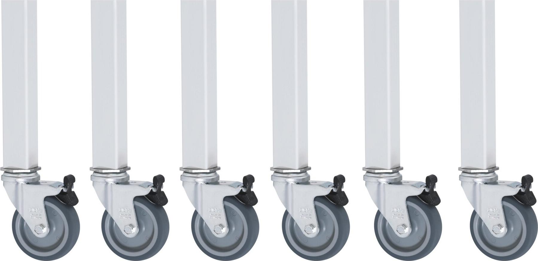 Rau Rollensatz Arbeitstisch Jerry, 6 Lenkrollen mit Feststeller 09-RS75EP-6LF