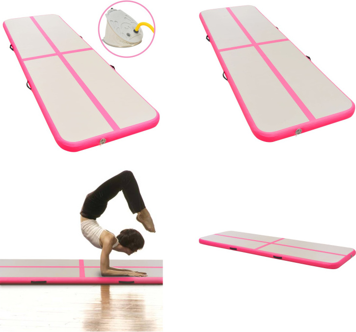 vidaXL Aufblasbare Gymnastikmatte mit Pumpe 300×100×10 cm PVC Rosa - Gymnastikmatte - Gymnastikmatten - Gymnastik Yoga Matte - Gymnastik Yoga Matten HL91912