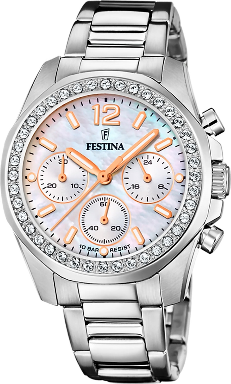 Festina dámske náramkové hodinky z nehrdzavejúcej ocele strieborné ležérne D2UF20606/1