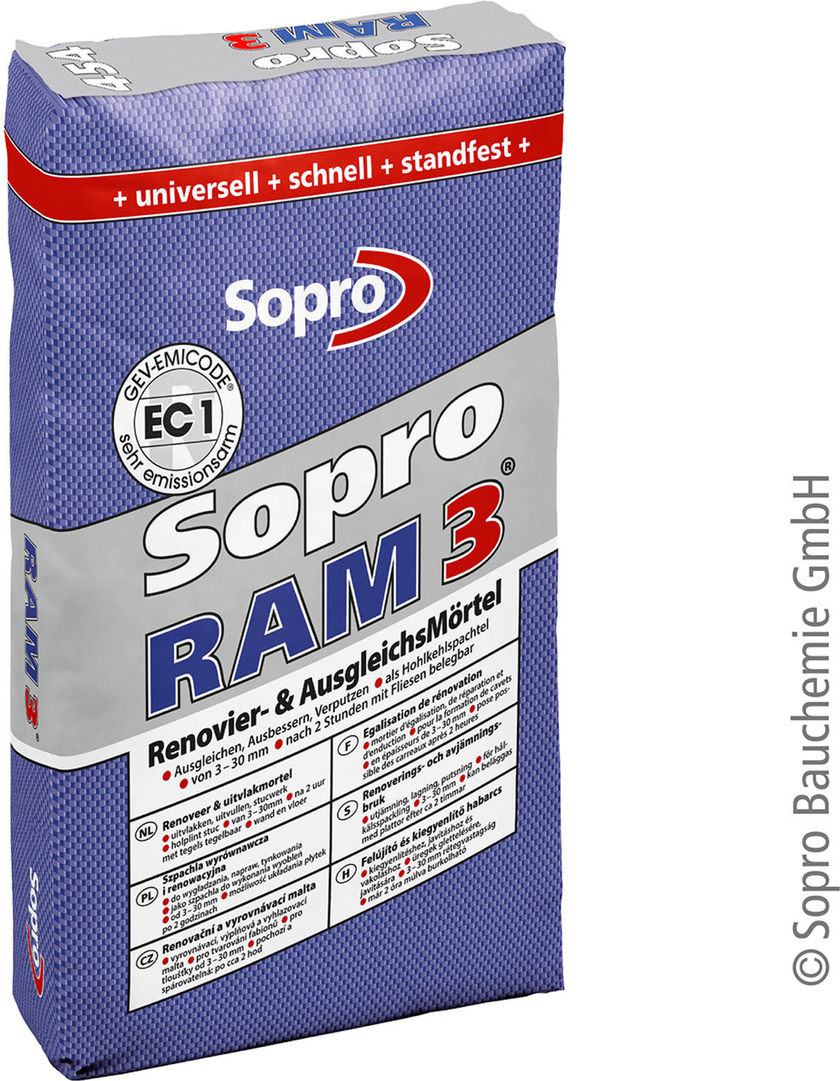Sopro RAM3 Renovierungsmörtel Ausgleichsmörtel 25kg 45421