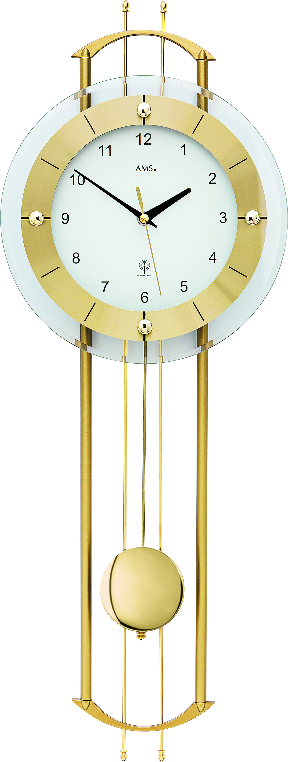 AMS Funk-Pendeluhr, Funkpendelwerk, 24x68x7cm, 5257