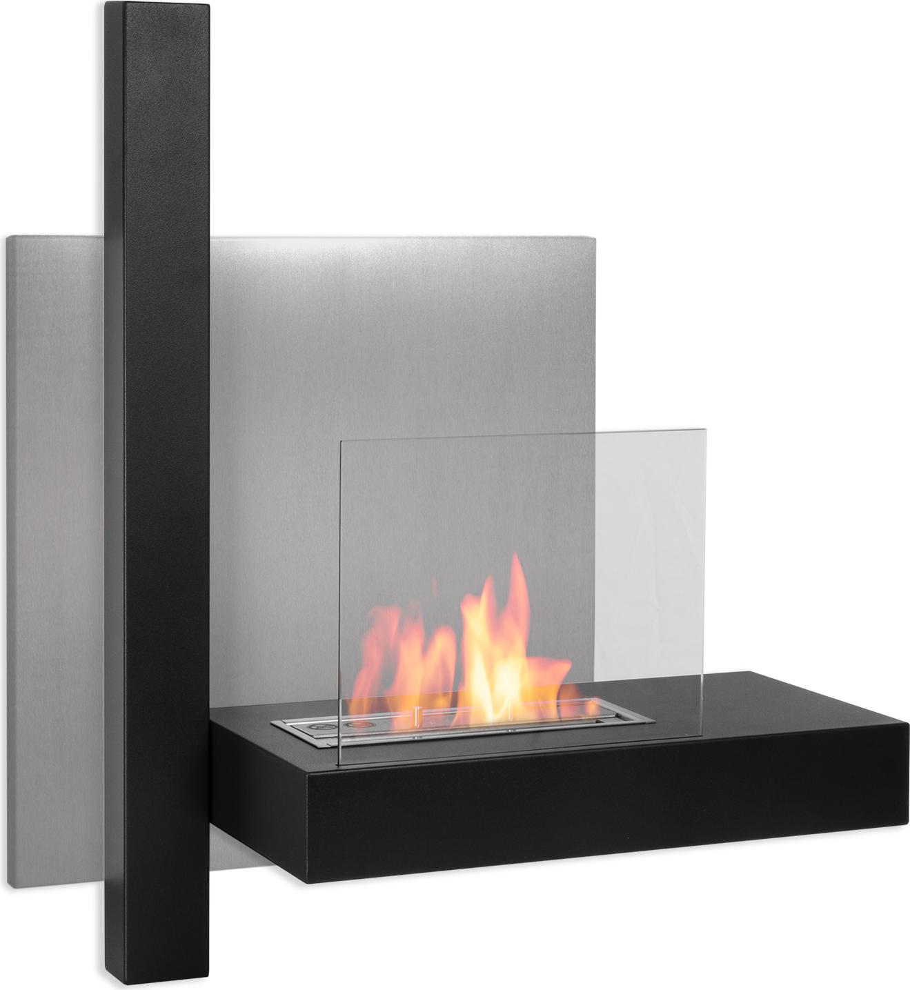 Moritz etanolový krb nástenný krb I 75 x 66 x 27 cm tvar L I 1,5 l horák I bioetanolový krb I bioetanolový sporák vnútorný vonkajší I vnútorný vonkajší I bioetanolový horák I horák hrniec