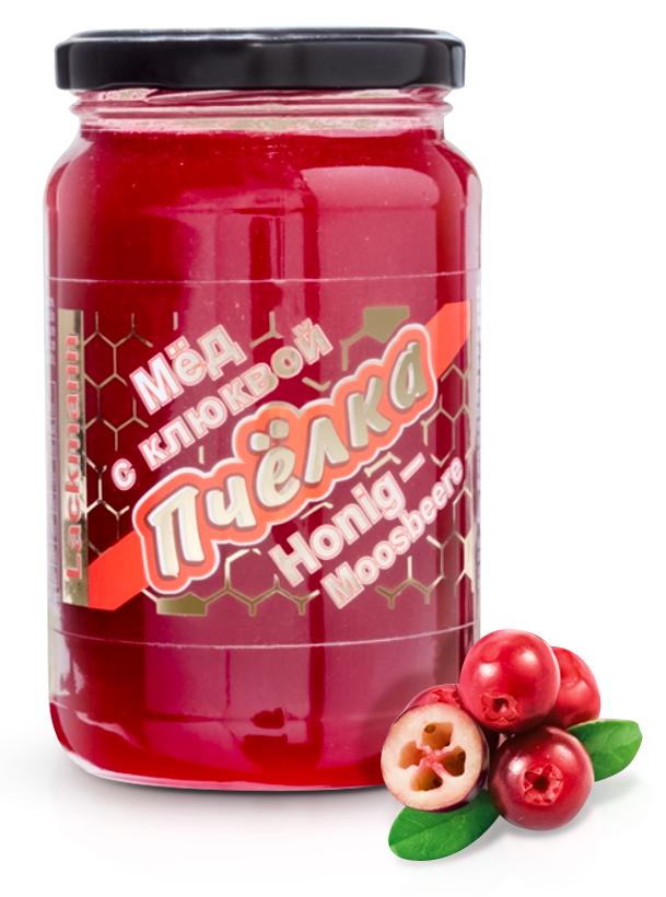 Honig mit Moosbeeren, Ptschjolka, 460 g
