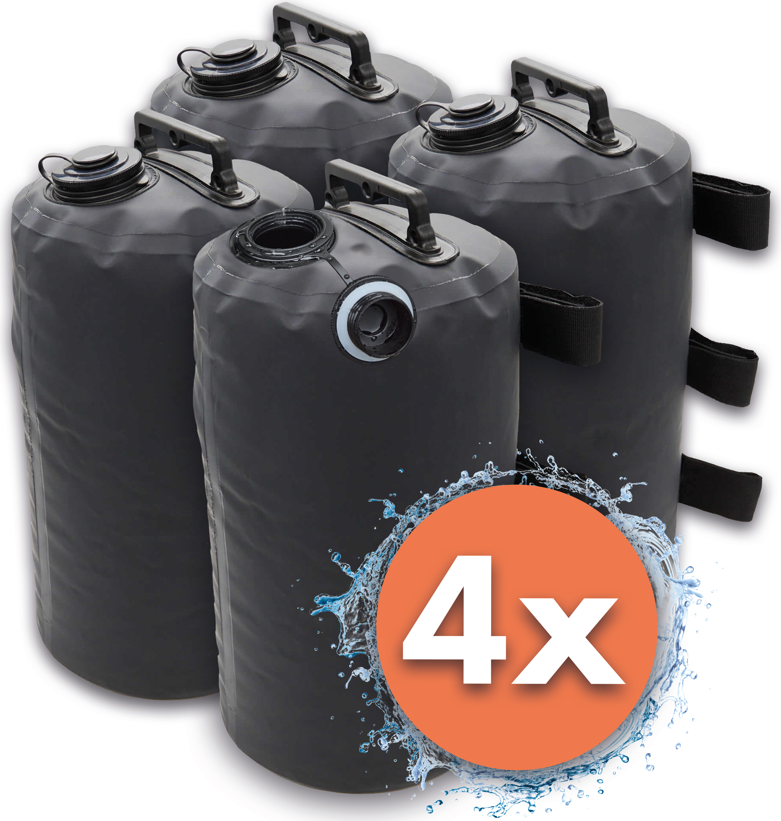 BailenaTents Wasser Gewichte für Pavillon und Zelt Beschwerung, 30Liter Kapazität, 4Stk. WGMS-30-4x