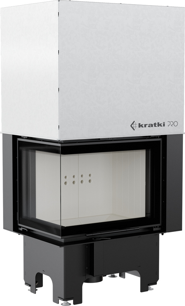 Oceľový krb KRATKI VNL 610/430 9 kW Ø 200 Lift-up samozatváracie dvierka