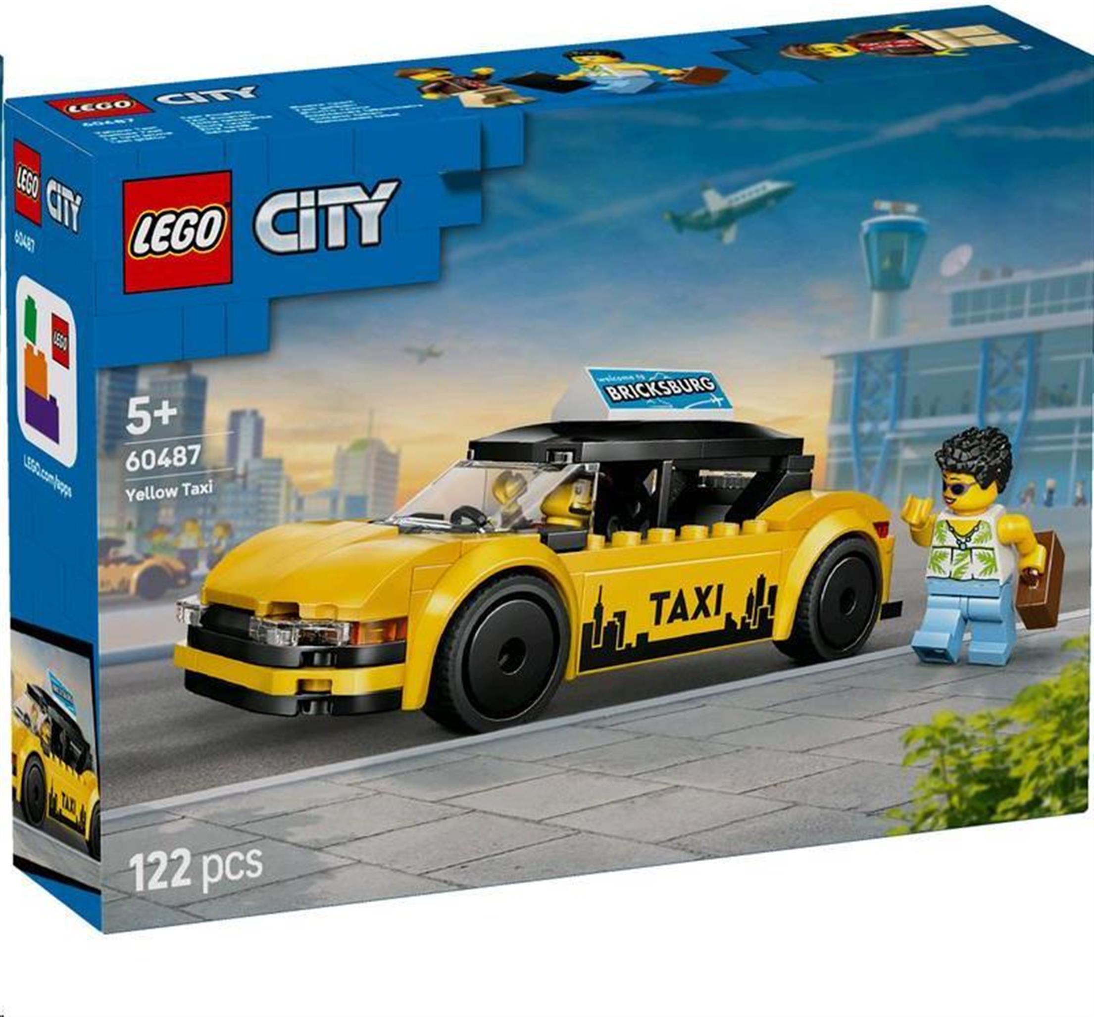LEGO City Žltý taxík, Stavebnica, 5 rok / roky, Plast, 122 kusov, 214 g