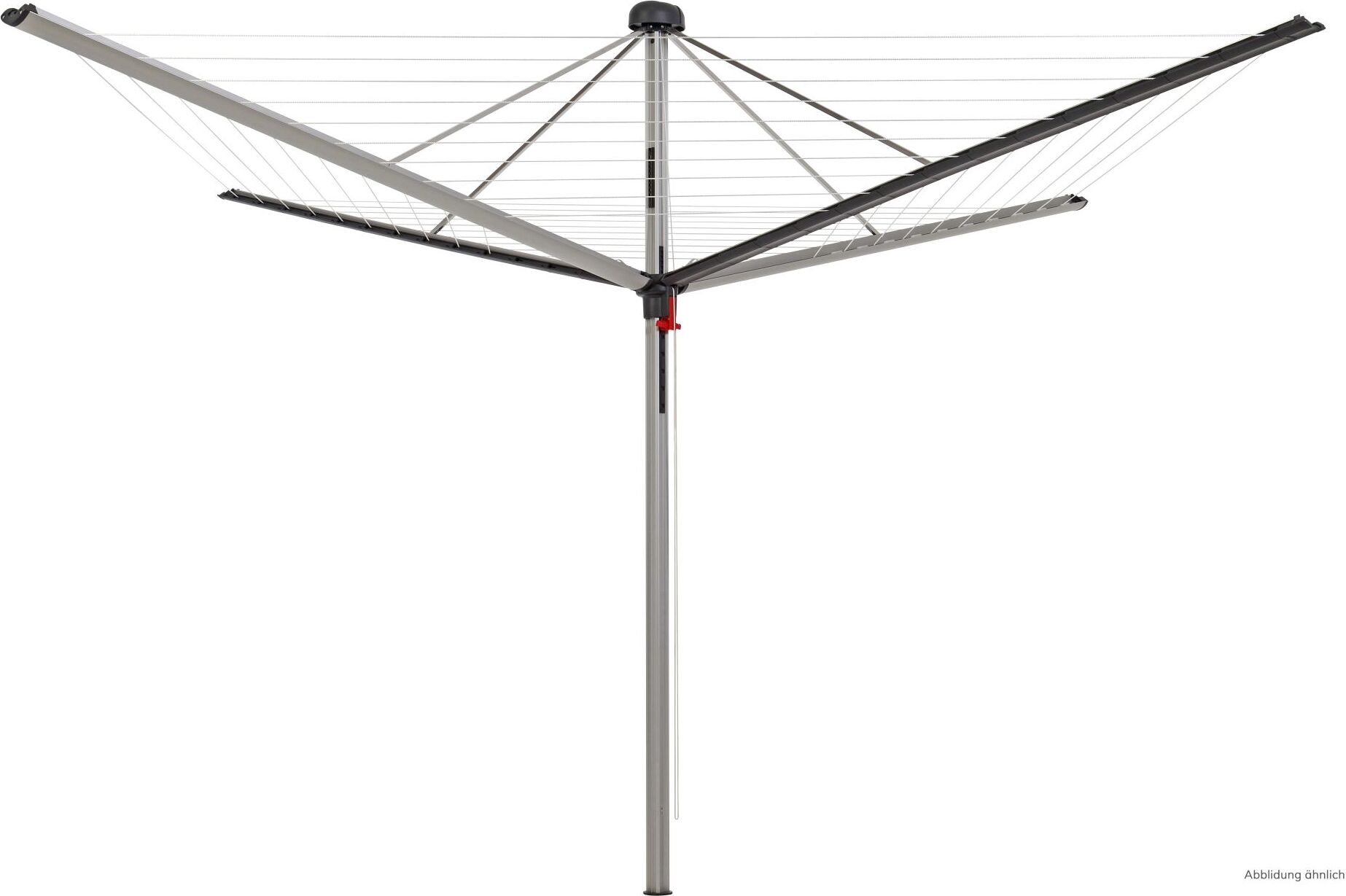 Wäschespinne Vento | 4 Tragarmen | 8 Leinenreihen | Aluminium | Anthrazit | Hx⌀ 205x290cm | Geschlossene Rundform mit Abdeckkappe und Leineneinzug