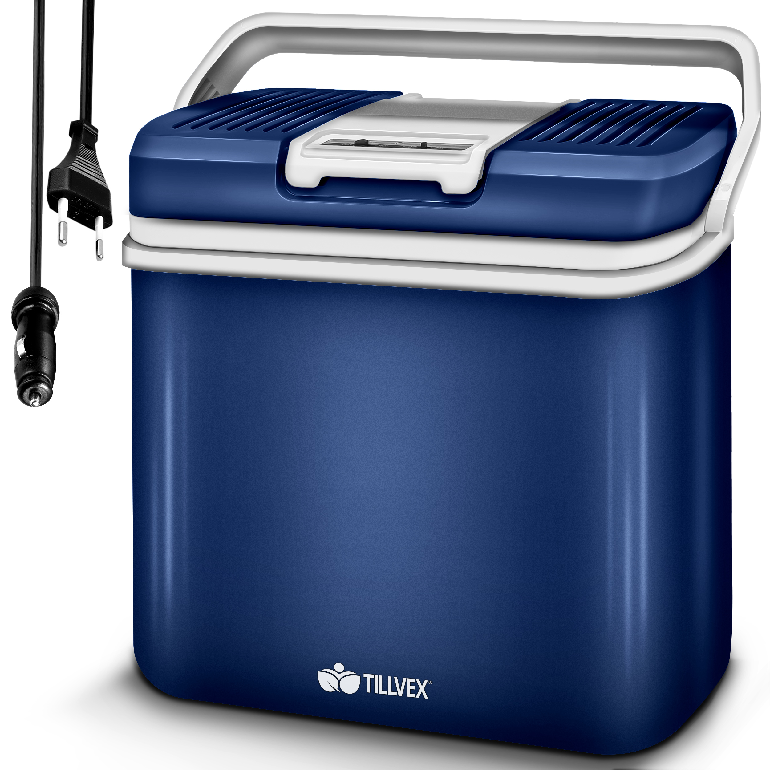 Mini-Kühlschrank mit Warmhalte-Funktion, für 12 & 230 V, 4 Liter, blau