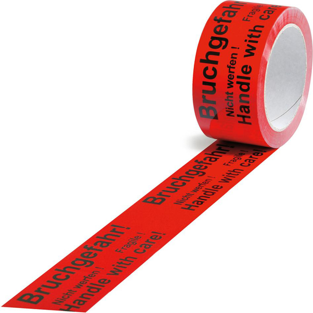 TransPak Warnklebeband PP Bruchgefahr L.66 m,B.50mm rot Rl. 5570013